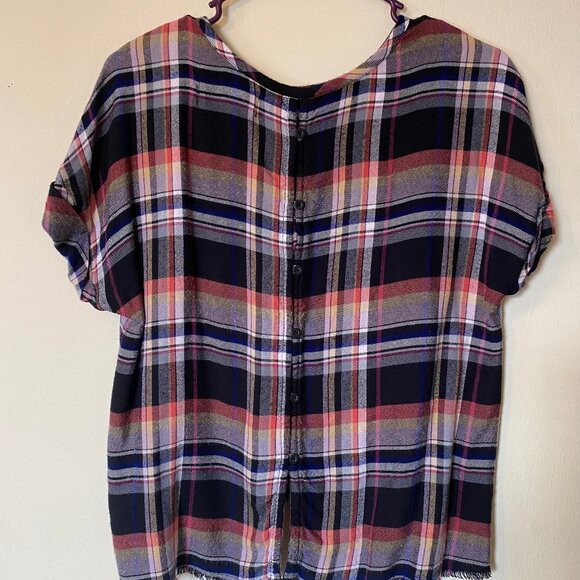 Anthropologie Cloth & Stone Mallory Plaid Blouse (Size: S) EUC - Picture 9 of 12